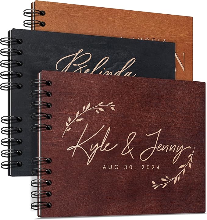 Wooden Wedding Guest Book with 2 Sizes and 5 Finishes