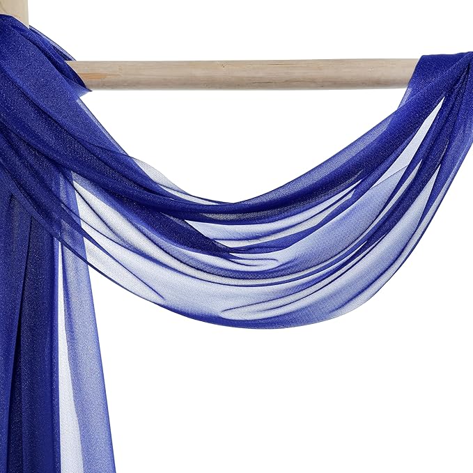 Fabric Sheer Chiffon in Royal Blue, 3 Panels 30 Inch x 20 Ft