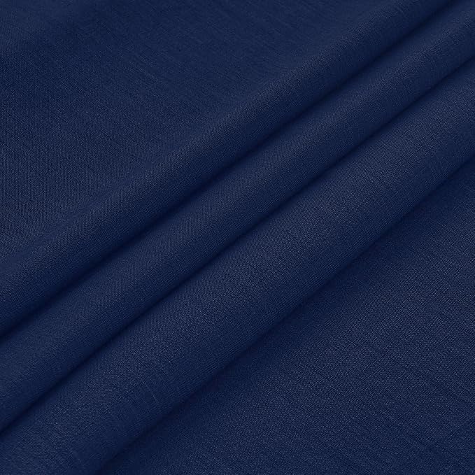 D'Moksha Homes Navy Blue Linen Tablecloth 54 x 72 Inch - 100% Pure Linen Tablecloth for Rectangle Tables - Machine Washable Table Cloth for Fall, Autumn and Halloween