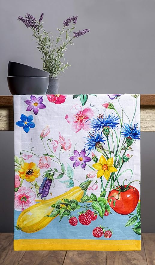 Maison d' Hermine Table Runner 100% Cotton Single Layer Table Runners 108 inches Long Decorative for Home Kitchen Dining Party Baby Shower Wedding Bridal Shower Spring Summer (Giverny, 14.50" x 108")