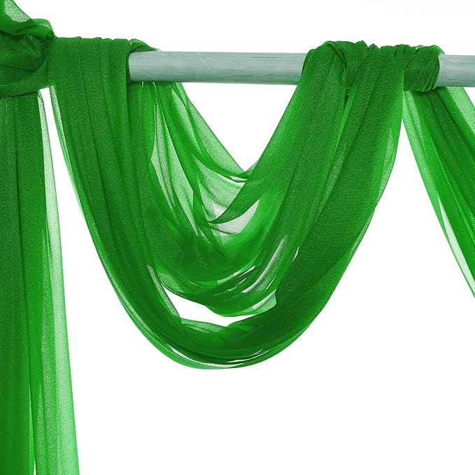 Backgrounds Sheer Chiffon Drape Fabric, 2 Panels, 30 in x 100 ft, Green