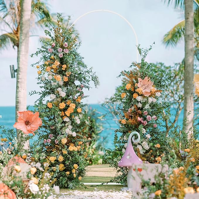Wedding Arch Backdrop Frame, 6 ft Tall, Square Anti-Rust Iron Design