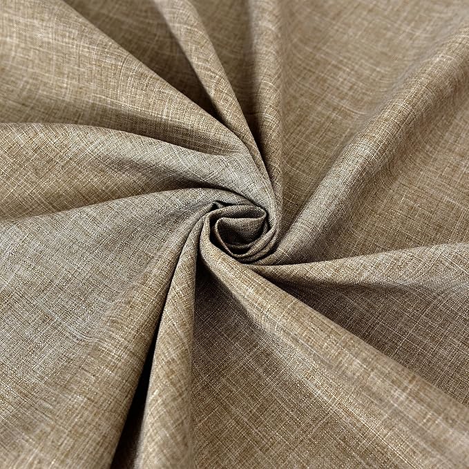 Fitable Faux Linen Table Clothes Rectangle 60 x 120 Inch - 2 Pack Khaki Tablecloths for 8 Foot Tables, Faux Burlap Kitchen Table Covers for Dining, Party, Farmhouse, Banquet, Buffet