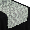 MDS Pack of 15 Wedding 12 x 108 inches Lace Table Runner for Wedding, Decorations for Birthday Parties, Banquets, Graduations, Engagements, and Runners fit Rectangle, Round Table- Ivory