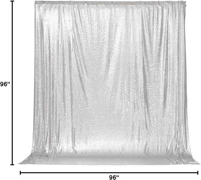 Backgrounds - Silver Sparkly Sequin Backdrop, 8ft x 8ft