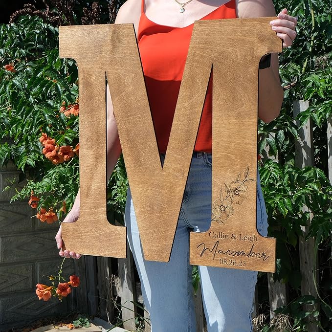 Decorative Wedding Guest Book Sign Plaque in Wood, 12 to 30 Inch Letters