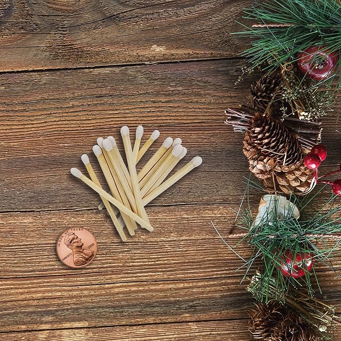 2" Classic White Tip Safety Matches | 200+ Bulk Artisan Matchsticks with Bumble Striker Stickers by Thankful Greetings, Decorative Candle Lighting Accessories, Unique for Home Decor, Gifts, & Events