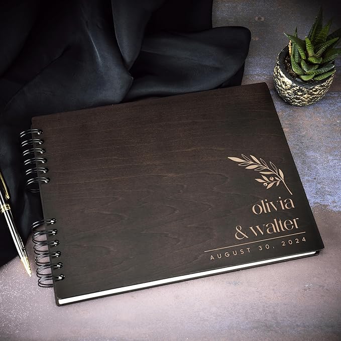 Wooden Wedding Guest Book with 2 Sizes and 5 Finishes