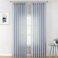 Vision Home Blue Pinch Pleated Semi Sheer Curtains Textured Light Filtering Window Curtains 102 inch for Living Room Bedroom Rayon Blend Chambray Blue Pinch Pleat Drapes with Hooks 2 Panels 40"Wx102"L