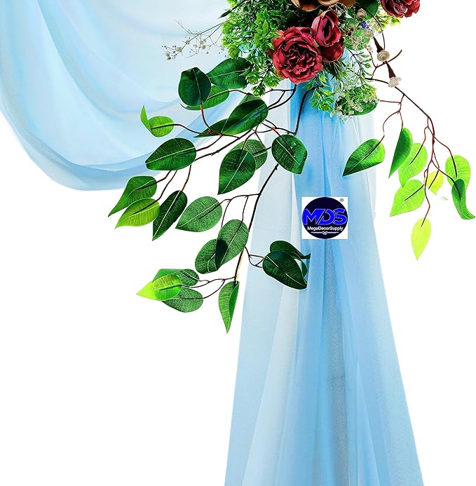 MDS Halloween Chiffon Draping Fabric - 1 Panel, 30" Wide x 50ft Long - Sheer Spooky Arbor & Canopy Drapery for Haunted House Backdrops, Party Ceilings, DIY Costumes & Themed Events - Turquoise