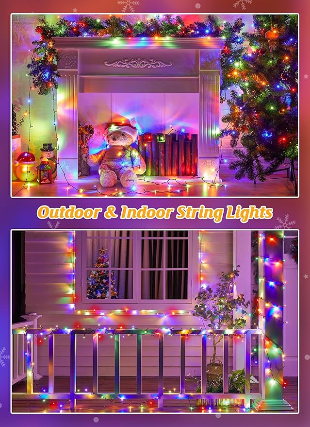 String Lights Solar Outdoor, 4 Pack 39ft Multicolor Strands