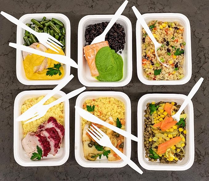 Disposable White Plastic Forks, 1000 Count, Medium Weight