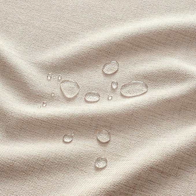 MIULEE Ivory Linen Tablecloth 52x70 Inch Rectangle Table Cloth Waterproof,Stain Resistant & Wrinkle Resistant for Dining Party Wedding