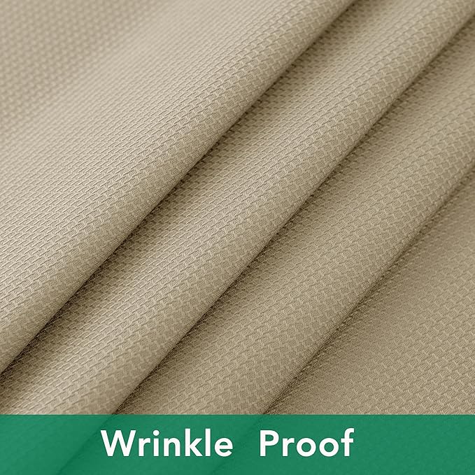Biscaynebay Textured Fabric Square Tablecloths 54x54 Inches, Natural Water Resistant Spill Proof Table Cloth Washable Small Card Folding Table Covers for Dining, Kitchen, Wedding and Parties