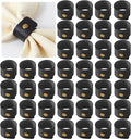 APTWOW 40PCS Leather Napkin Rings, Fall Thanksgiving Napkin Holder, Black Halloween Vintage Farmhouse Napkin Rings Bulk for Wedding Party Birthday Banquet Table Decoration and Daily Use
