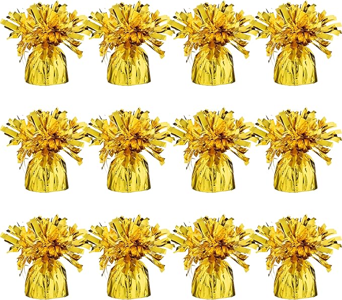 Balloon Anchors Gold Metal 5.5 Inch Pack of 12 Party Decor