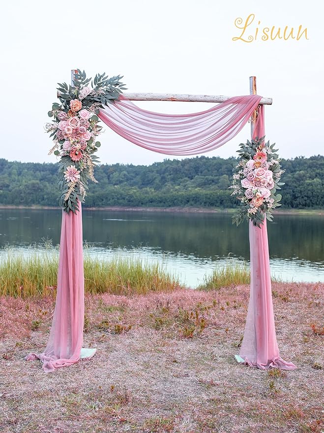 Artificial Silk Flower Swag, Dust Pink Wedding Arch Decor, 40 Inch