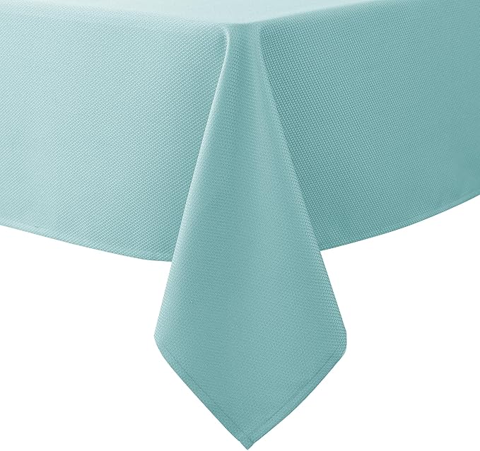 Biscaynebay Tablecloth for Rectangle Tables-90x132 Inch Aqua Blue Outdoor Picnic Table Cover-Rectangular Folding Table Cloths Water Resistant for Kitchen Camping Dining Room Patio Banquet Party