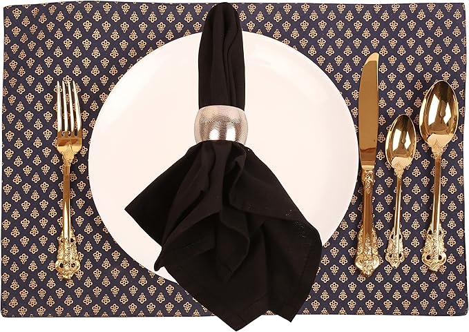 Napkin Rings, Set of 6 Large Round Brass Holders