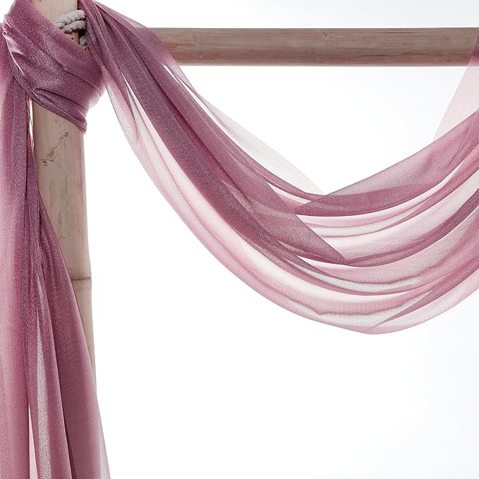Backdrop Fabric Mauve Sheer Chiffon, 30 Inch x 40 Ft Panel