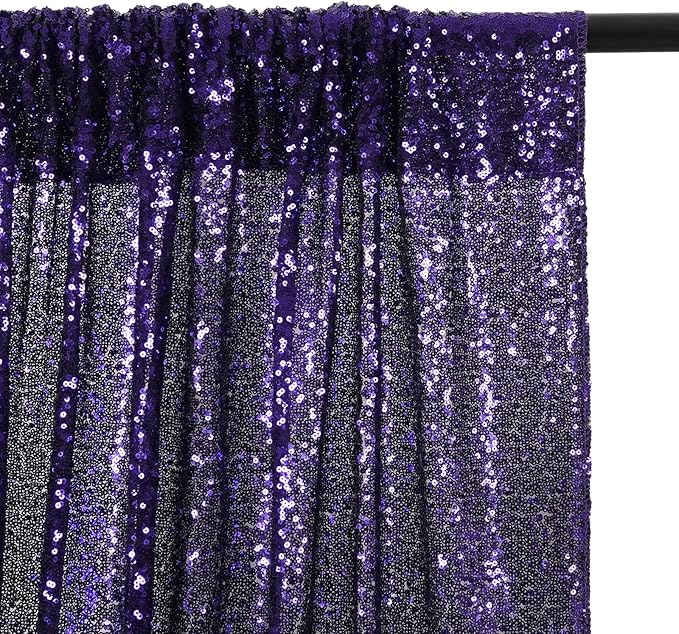 Eternal Beauty Purple Sequin Backdrop, 6x6 Ft Halloween Glitter Background Curtains for Shimmer Photography Party Wedding Birthday Back Drop Decor