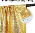 Gold Sequin Backdrop Curtain, 10ft x 10ft, Satin-Backed, Light-Blocking