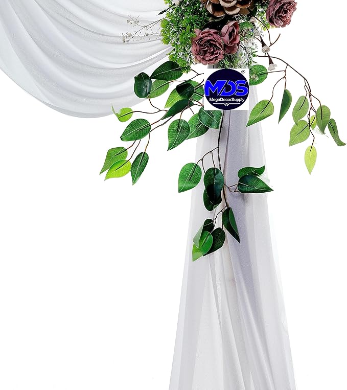 MDS Halloween Chiffon Draping Fabric - 1 Panel, 30" Wide x 75ft Long - Sheer Spooky Arbor & Canopy Drapery for Haunted House Backdrops, Party Ceilings, DIY Costumes & Themed Events - Cool Gray