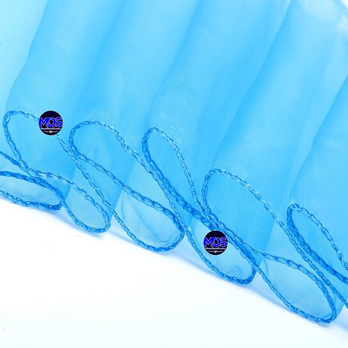MDS Pack of 125 PCS Organza Chair Sashes Wider Dining Chair Bows Ribbon Tie Back for Wedding Party Birthday Bridal Shower Reception Event Banquet Home Chair Cover Decoration - Blue
