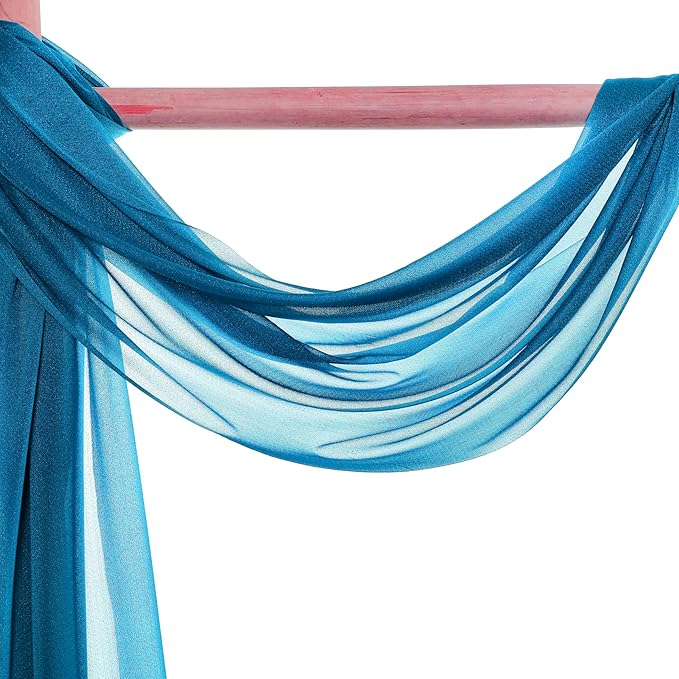 Backdrop Fabric Panel, Dark Teal Sheer Chiffon, 30 Inch x 40 Ft