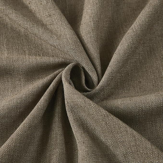 Vision Home Brown Pinch Pleated Semi Sheer Curtains Textured Linen Blended Light Filtering Window Curtains 102 inch for Living Room Bedroom Pinch Pleat Drapes with Hooks 2 Panels 40" Wx102 L