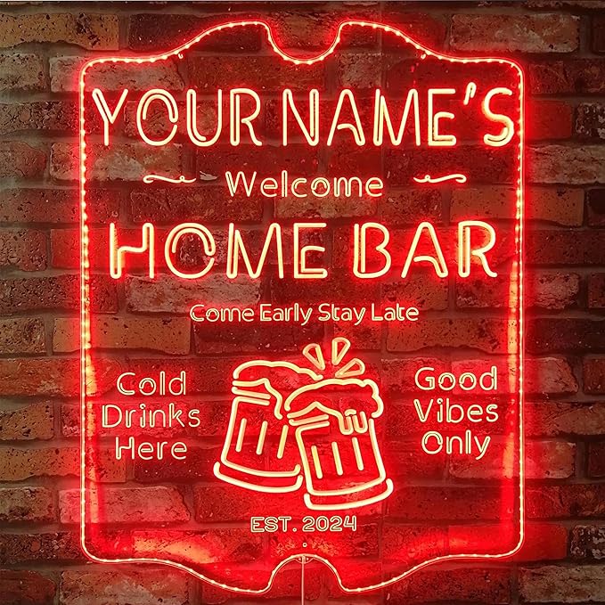 ADVPRO Personalized Your Name Home Bar RGB Dynamic Glam LED Sign - Cut-to-Edge Shape - Smart 3D Decoration - Multicolor Signage st06s43-fnd-p11-tm-c