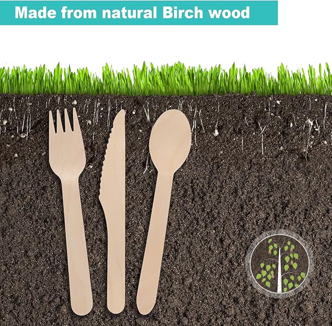 Forks, 500 Count Biodegradable Wood Forks for Parties and Picnics