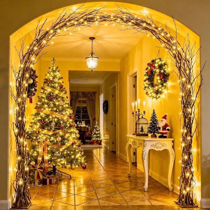 String Lights, 168 ft Warm White LED Outdoor Lights with Remote and Timer