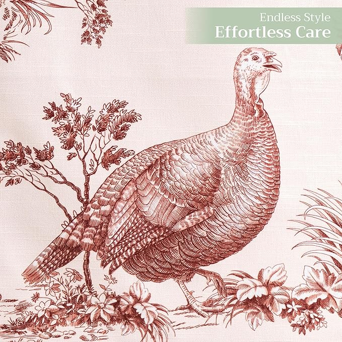Maison d' Hermine Table Runner 100% Cotton Single Layer Table Runners 108 inches Long for Thanksgiving Christmas Decorations Home Kitchen Dining Party Wedding (Holy Jouy - Brown, 14.5" x 108")