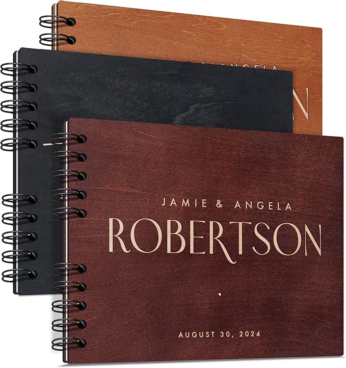 Custom Wooden Wedding Guestbook with 5 Finish Options and 2 Sizes
