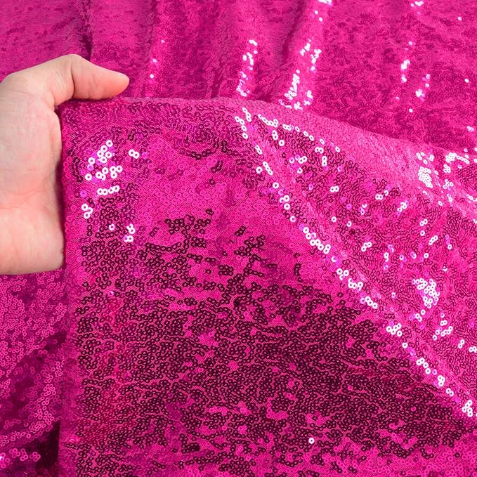 Sequin Backdrop Curtain, 10 x 10 ft, Fuchsia Shimmer Finish