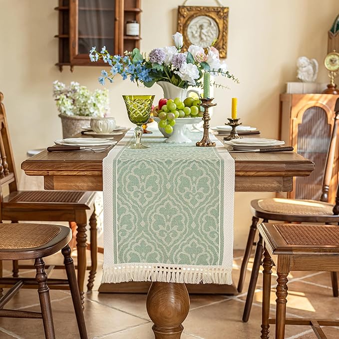 Table Runners 72 Inches Long Waterproof Boho Table Runner with Tassel Fringe,Table Runner for Party Coffee Table