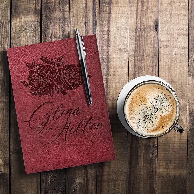 Personal Leather Journal Notebooks | 12 Design, 9 Color - Black | Journal for Women, Men - Custom Notebook to Write in - Diary for Girls, Women - Personalized Gift Idea for Girl, Boy, Mom and Dad
