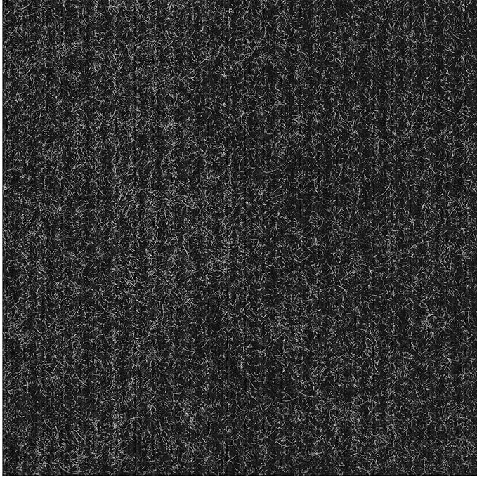 Ottomanson 2'7" x 9'10" Hallway Runner with Scraper Pile - Extra Durable Non-Slip Rug Mat for Indoor & Outdoor Use - Ideal for Kitchen, Entryway & Garage - High-Traffic Carpet, Black