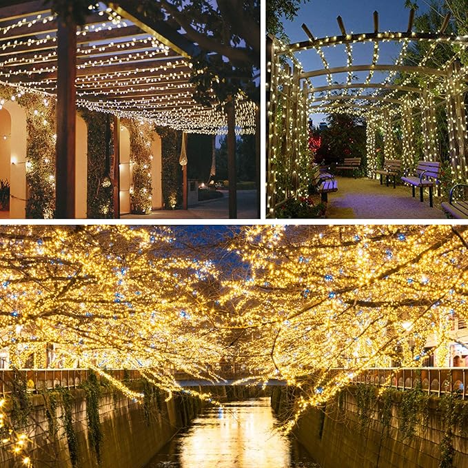 String Lights, 2 Pack 33 ft Warm White LED with Timer and 13 Modes
