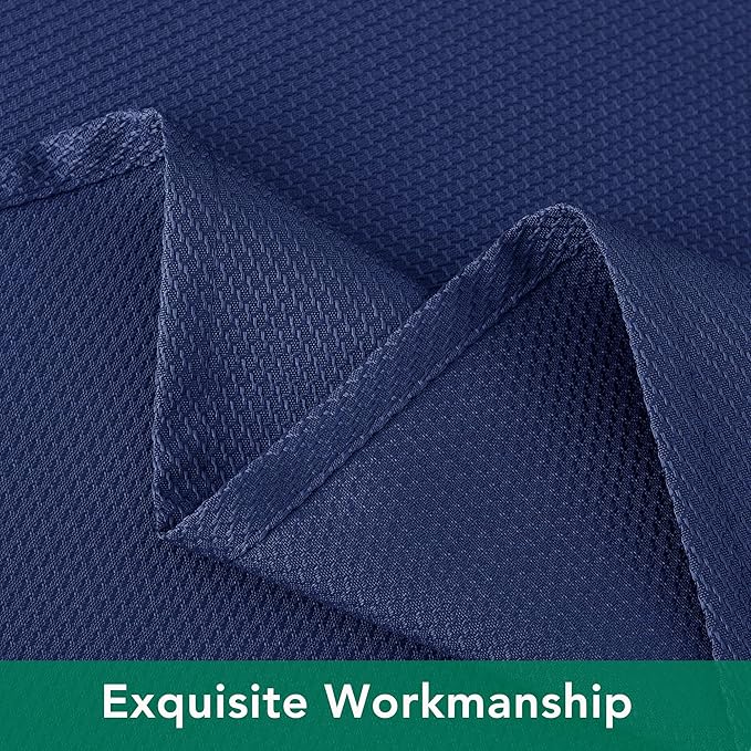 Biscaynebay Textured Fabric Square Tablecloths 70x70 Inches, Navy Water Resistant Card Table Cloth Folding Table Cover for Dining, Kitchen, Wedding and Parties etc. Machine Washable