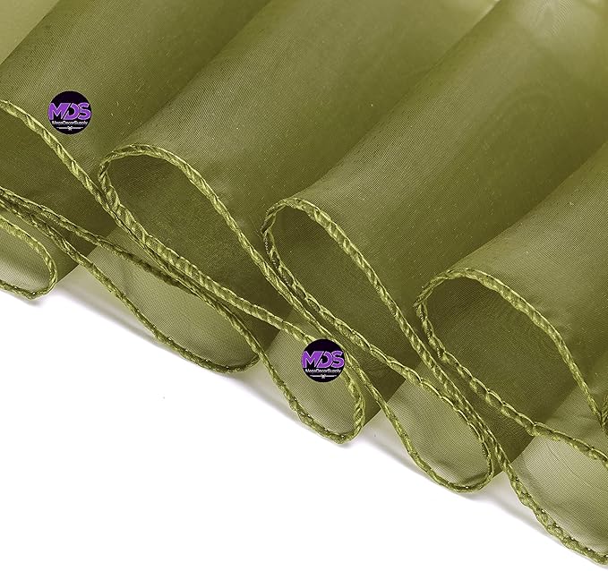 MDS Pack of 250 PCS Organza Chair Sashes Wider Dining Chair Bows Ribbon Tie Back for Wedding Party Birthday Bridal Shower Reception Event Banquet Home Chair Cover Decoration - Olive Green