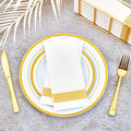 Disposable Napkins Gold Striped Paper Guest Towels 200 Count 12 x 17 Inch