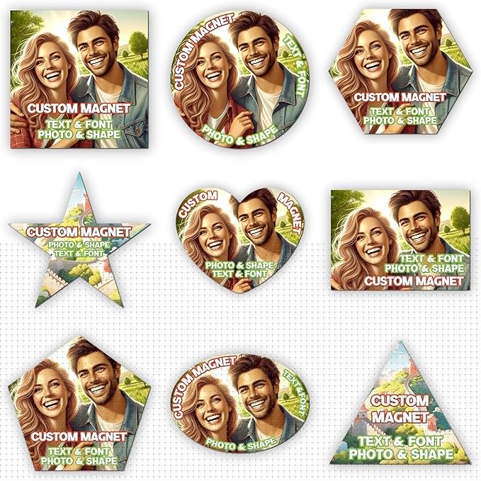 KETABAO – 16" Customized Triangle Photo Magnets - Personalized Refrigerator and Car Magnets for Home and Office Decor