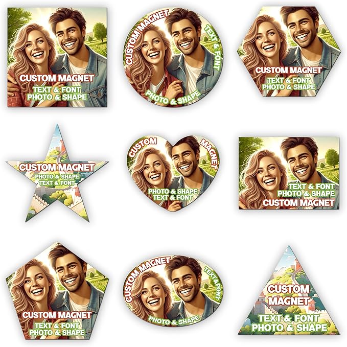 KETABAO – 9" Square Photo Magnets for Refrigerators, Cars and Offices – Customizable Magnetic Decor