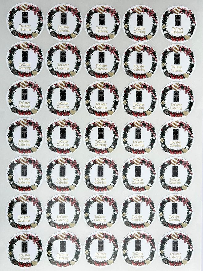 Custom Stickers for Weddings, Birthdays & Businesses - Personalized Labels with Your Logo - Waterproof, Fade and Heat Resistant - Pack of 100-1000 (Wreath E, 3 Inch)