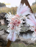 Artificial Flowers for Wedding Arch, Salmon Pink with Pampas Grass