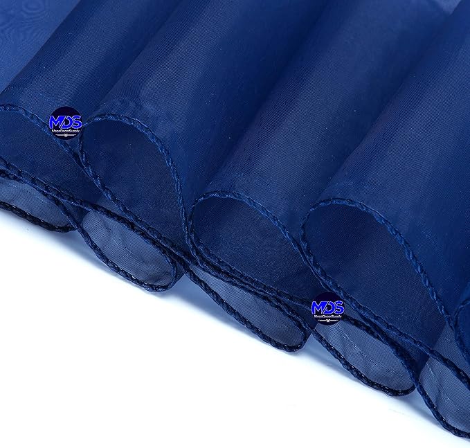 MDS Pack of 250 PCS Organza Chair Sashes Wider Dining Chair Bows Ribbon Tie Back for Wedding Party Birthday Bridal Shower Reception Event Banquet Home Chair Cover Decoration - Navy Blue