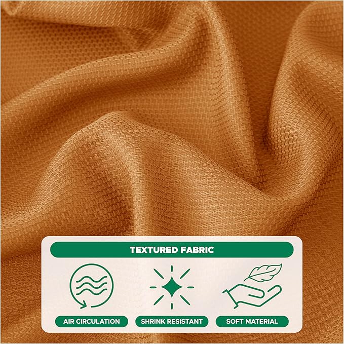 Biscaynebay Fall Tablecloth Textured Fabric Square Tablecloths 70x70 Inch, Bronze Thanksgiving Autumn Harvest Water Resistant Fabric Tablecloths for Kitchen, Dining, Wedding, Parties Machine Washable