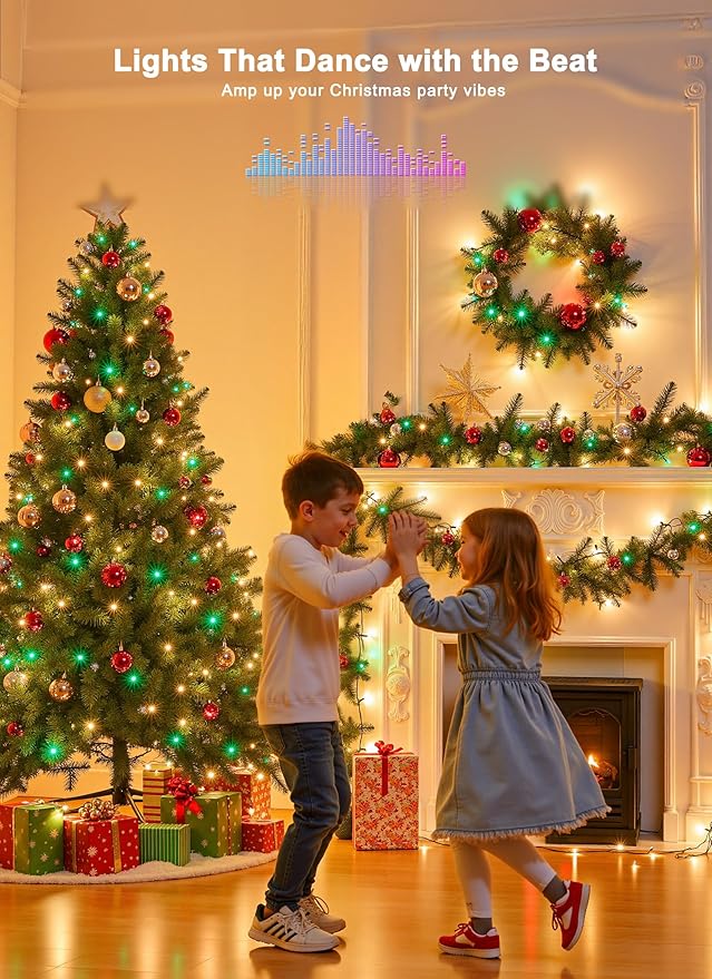 Indoor String Lights 200 LED 66 FT RGB Color Changing with App Remote